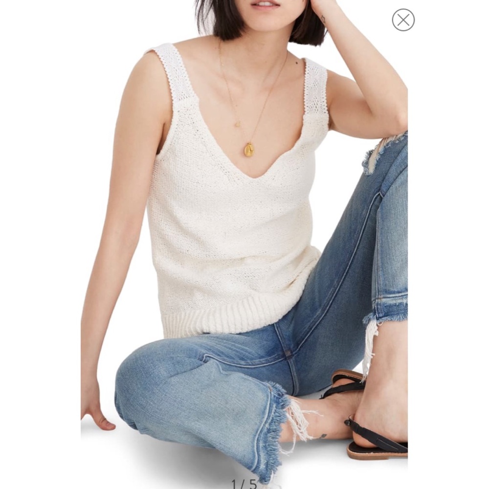 Madewell Crochet Strap Sweater Tank